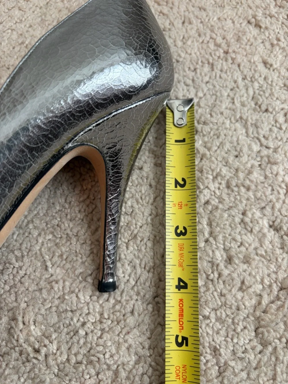 Kate Spade New York Silver Crackled Leather Pumps Heels Stilettos Women's Size 7